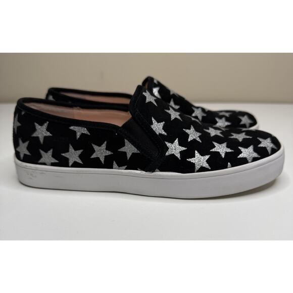 Kate Spade Liberty Star Loafer Womens 6.5M Black Suede Silver Embossed Slip On - Picture 1 of 10